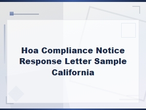 How to Respond to an Hoa Compliance Notice in California
