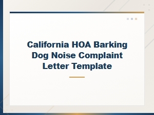 California Hoa Barking Dog Complaint Letter Template
